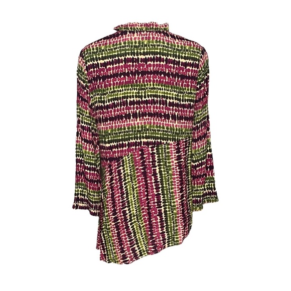 HABITAT Clothes To Live In Colorful Red Asymmetric Tunic Top Women's Size Small - Picture 4 of 6